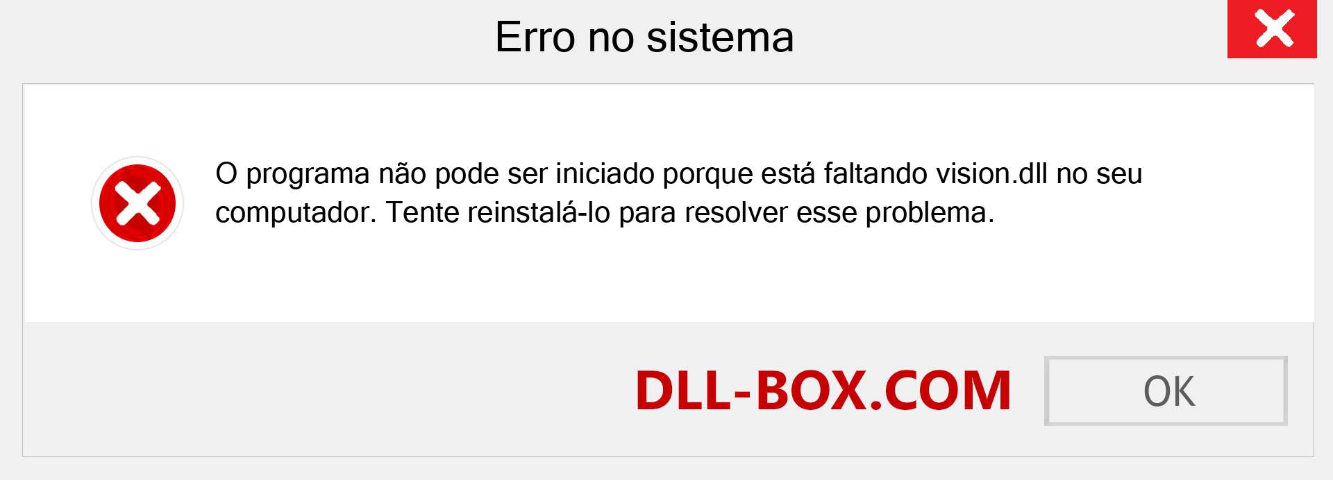 Arquivo vision.dll ausente ?. Download para Windows 7, 8, 10 - Correção de erro ausente vision dll no Windows, fotos, imagens